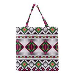 Ukrainian Folk Seamless Pattern Ethnic Ornament Border Element Traditional Grocery Tote Bag