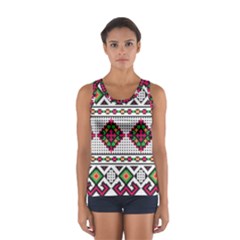 Ukrainian Folk Seamless Pattern Ethnic Ornament Border Element Traditional Sport Tank Top 