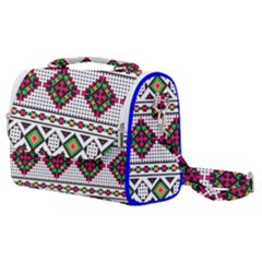 Ukrainian Folk Seamless Pattern Ethnic Ornament Border Element Traditional Satchel Shoulder Bag