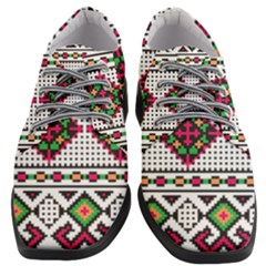 Ukrainian Folk Seamless Pattern Ethnic Ornament Border Element Traditional Women Heeled Oxford Shoes