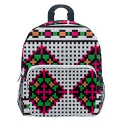 Ukrainian Folk Seamless Pattern Ethnic Ornament Border Element Traditional Kids  Age 5-10 Lightweight School Backpack With Side Pockets