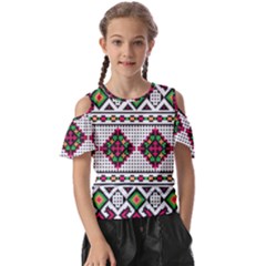 Ukrainian Folk Seamless Pattern Ethnic Ornament Border Element Traditional Kids  Butterfly Cutout T-shirt