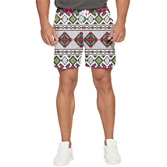 Ukrainian Folk Seamless Pattern Ethnic Ornament Border Element Traditional Men s Runner Shorts