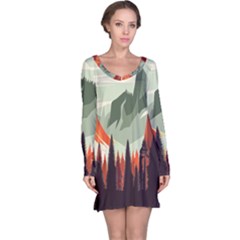 Mountains Long Sleeve Nightdress