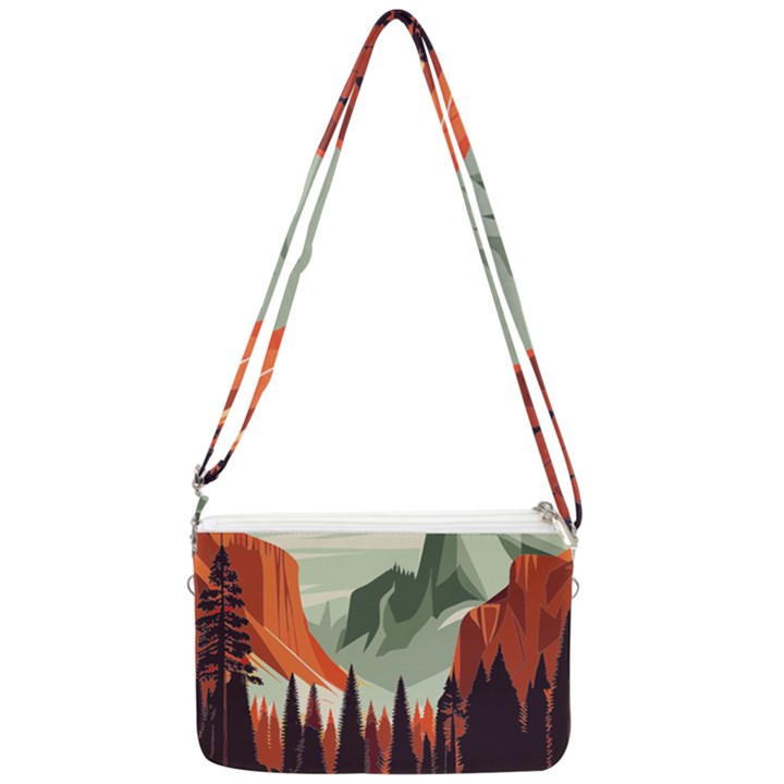 Mountains Double Gusset Crossbody Bag