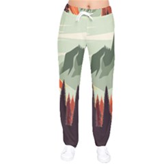 Mountains Women Velvet Drawstring Pants