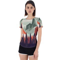 Mountains Back Cut Out Sport T-shirt