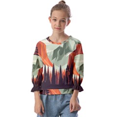 Mountains Kids  Cuff Sleeve Top