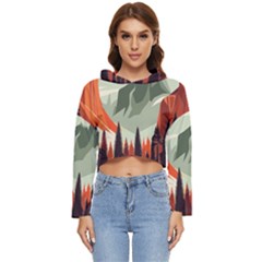 Mountains Women s Lightweight Cropped Hoodie by Salmanaz77