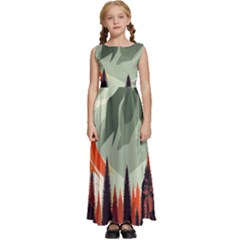 Mountains Kids  Satin Sleeveless Maxi Dress