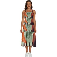 Mountains Sleeveless Shoulder Straps Boho Dress