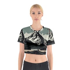 Mountains Cotton Crop Top by Salmanaz77