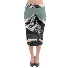 Mountains Midi Pencil Skirt