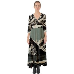 Mountains Button Up Boho Maxi Dress by Salmanaz77