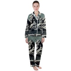 Mountains Women s Long Sleeve Satin Pajamas Set