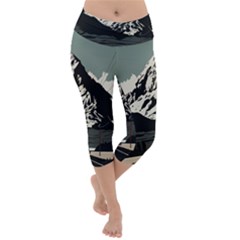 Mountains Lightweight Velour Capri Yoga Leggings