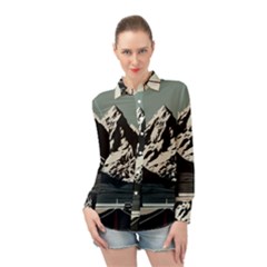 Mountains Long Sleeve Chiffon Shirt