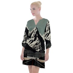 Mountains Open Neck Shift Dress