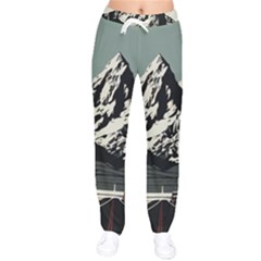 Mountains Women Velvet Drawstring Pants