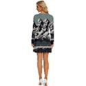 Mountains Long Sleeve Deep V Mini Dress  View4