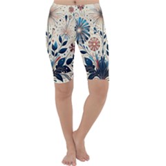 Flowers Bloom Blossom Flora Modern Cropped Leggings 