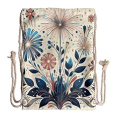 Flowers Bloom Blossom Flora Modern Drawstring Bag (large)