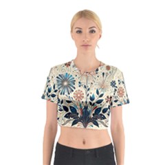 Flowers Bloom Blossom Flora Modern Cotton Crop Top by Salmanaz77