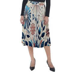 Flowers Bloom Blossom Flora Modern Classic Velour Midi Skirt  by Salmanaz77