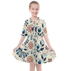 Flowers Bloom Blossom Flora Modern Kids  All Frills Chiffon Dress