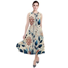 Flowers Bloom Blossom Flora Modern Round Neck Boho Dress