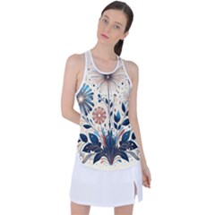 Flowers Bloom Blossom Flora Modern Racer Back Mesh Tank Top