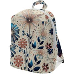 Flowers Bloom Blossom Flora Modern Zip Up Backpack