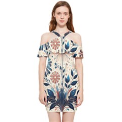 Flowers Bloom Blossom Flora Modern Shoulder Frill Bodycon Summer Dress by Salmanaz77