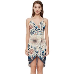 Flowers Bloom Blossom Flora Modern Wrap Frill Dress