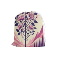 Roses Flowers Bloom Nature Blossom Drawstring Pouch (Large)