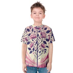 Roses Flowers Bloom Nature Blossom Kids  Cotton T-Shirt