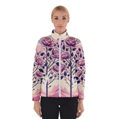 Roses Flowers Bloom Nature Blossom Women s Bomber Jacket