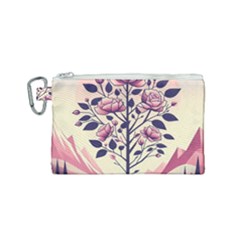 Roses Flowers Bloom Nature Blossom Canvas Cosmetic Bag (small) by Salmanaz77