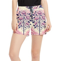 Roses Flowers Bloom Nature Blossom Women s Runner Shorts