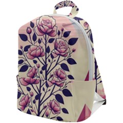 Roses Flowers Bloom Nature Blossom Zip Up Backpack