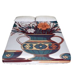 Flower Vase Nature Bloom Blossom Fitted Sheet (king Size) by Salmanaz77