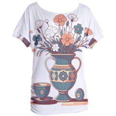 Flower Vase Nature Bloom Blossom Women s Oversized T-shirt