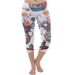 Flower Vase Nature Bloom Blossom Capri Yoga Leggings