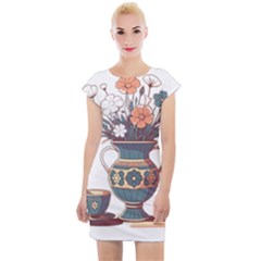 Flower Vase Nature Bloom Blossom Cap Sleeve Bodycon Dress by Salmanaz77