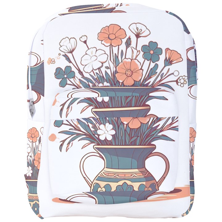 Flower Vase Nature Bloom Blossom Full Print Backpack