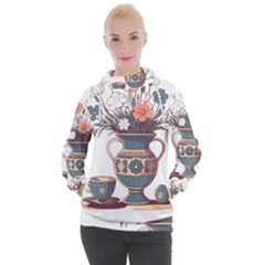 Flower Vase Nature Bloom Blossom Women s Hooded Pullover