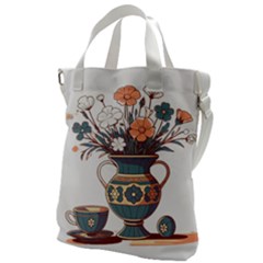 Flower Vase Nature Bloom Blossom Canvas Messenger Bag