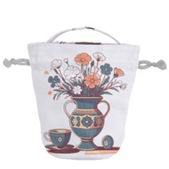 Flower Vase Nature Bloom Blossom Drawstring Bucket Bag