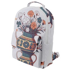 Flower Vase Nature Bloom Blossom Flap Pocket Backpack (small) by Salmanaz77