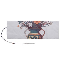 Flower Vase Nature Bloom Blossom Roll Up Canvas Pencil Holder (m) by Salmanaz77